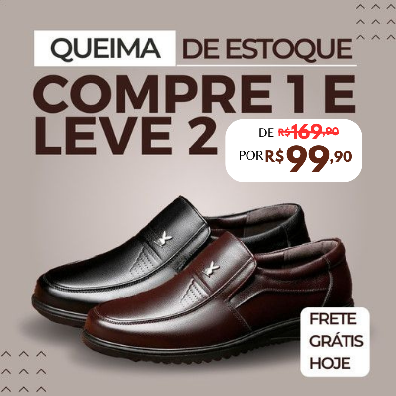 Sapato Social Playboy - Compre 1 Leve 2 [100% Couro Legítimo]