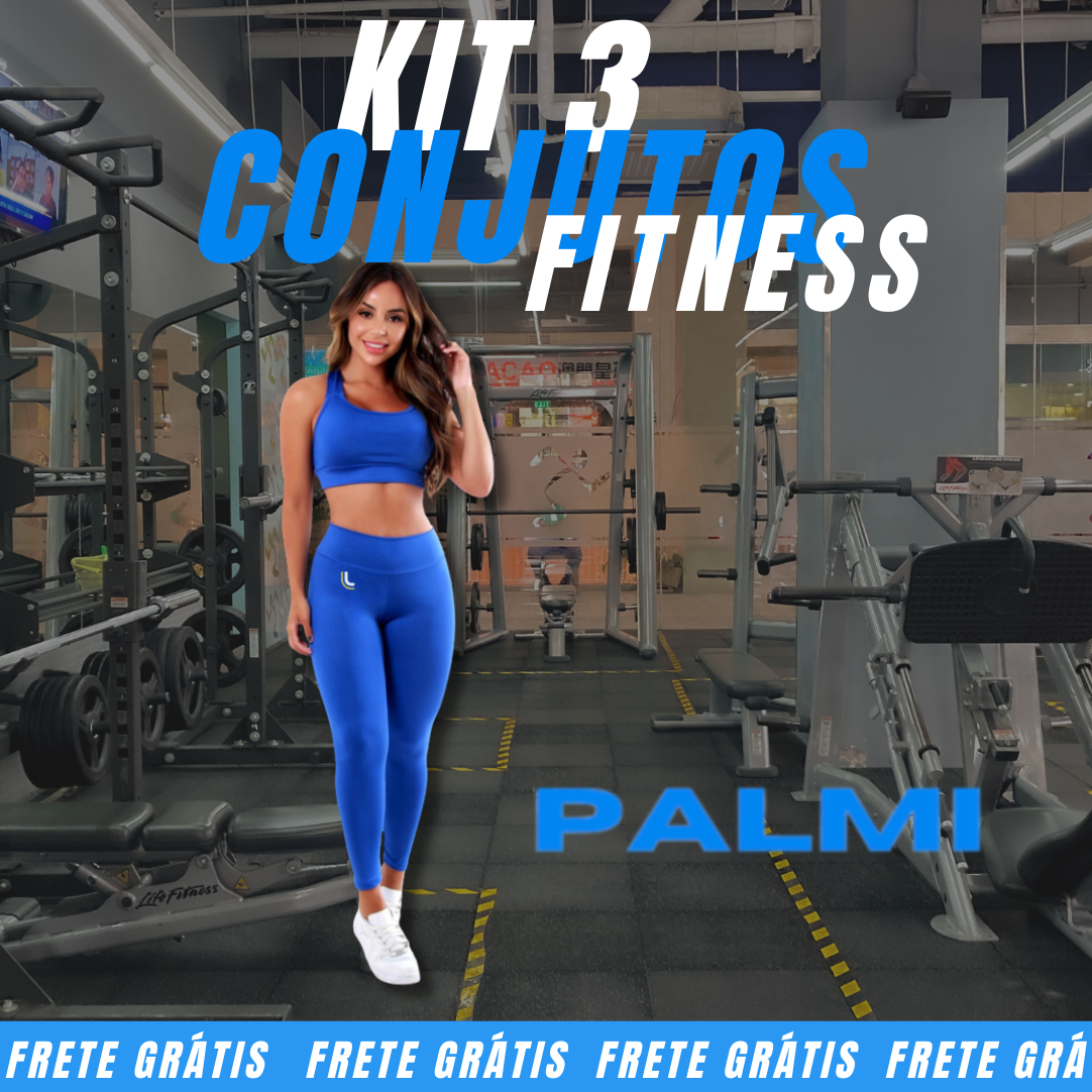 (LIQUIDAÇÃO) Kit 3 Conjuntos Lup Calça + Top Fitness