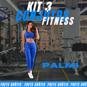(LIQUIDAÇÃO) Kit 3 Conjuntos Lup Calça + Top Fitness