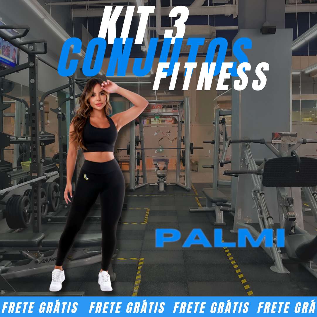 (LIQUIDAÇÃO) Kit 3 Conjuntos Lup Calça + Top Fitness