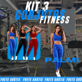 (LIQUIDAÇÃO) Kit 3 Conjuntos Lup Calça + Top Fitness
