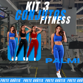 (LIQUIDAÇÃO) Kit 3 Conjuntos Lup Calça + Top Fitness