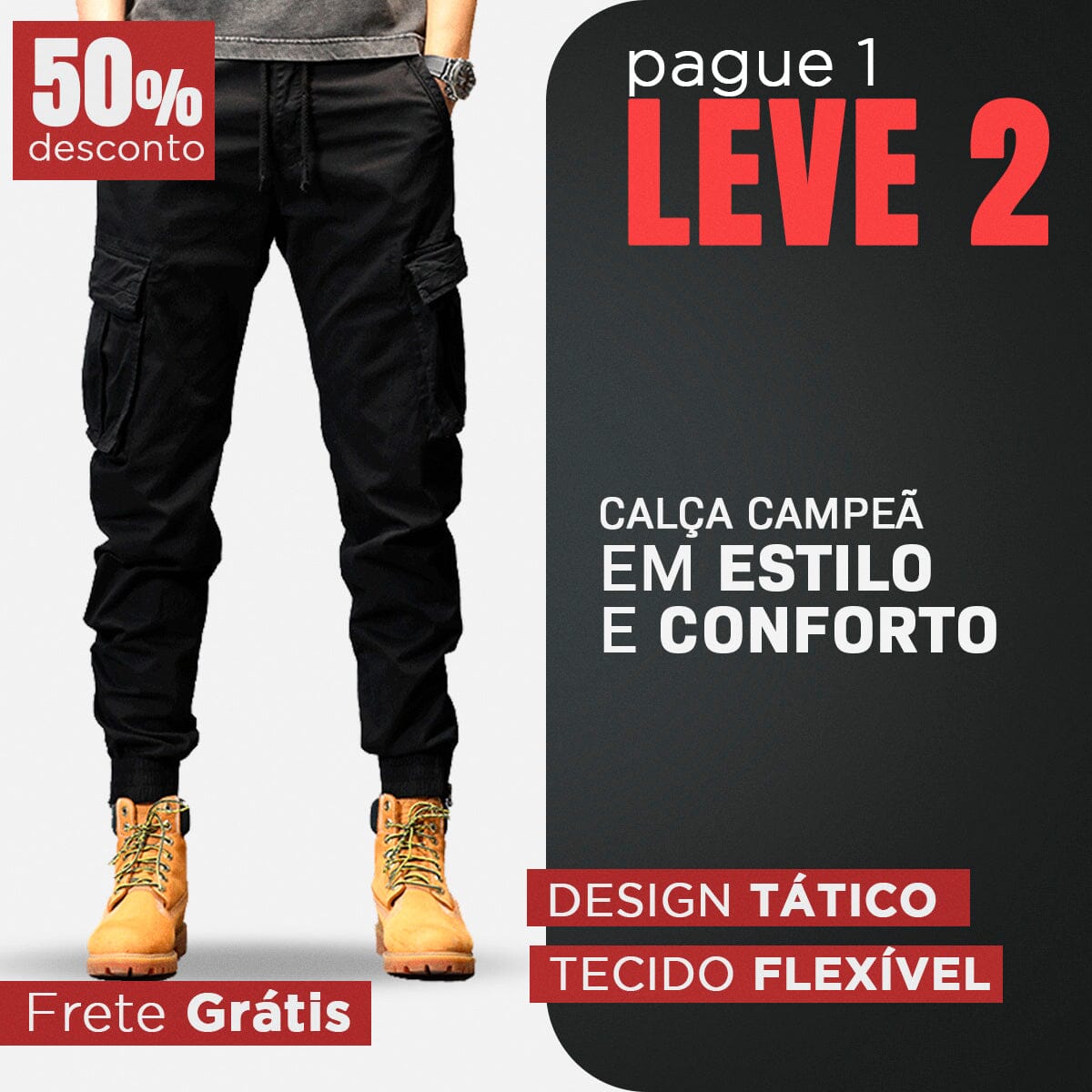 [COMPRE 1 E LEVE 2] - Calça Elite™ com Design Tático / A calça do homem que adora se aventurar!