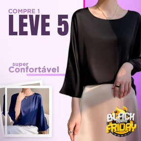 (Compre 1 Leve 5) Blusa Luiza em Cetim - Ideal para o verão