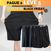 [KIT 5 SHORTS] - UNISSEX - Bermudas Esporte Fino em Seda Gelo